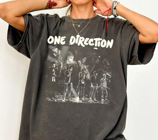 Retro OneD Band Shirt, OneD Music Country Shirt, One Direction World Tour shirt, One Direction Shirt Gift For Fan Tee Classic Cotton Short Sleeve Tshirt