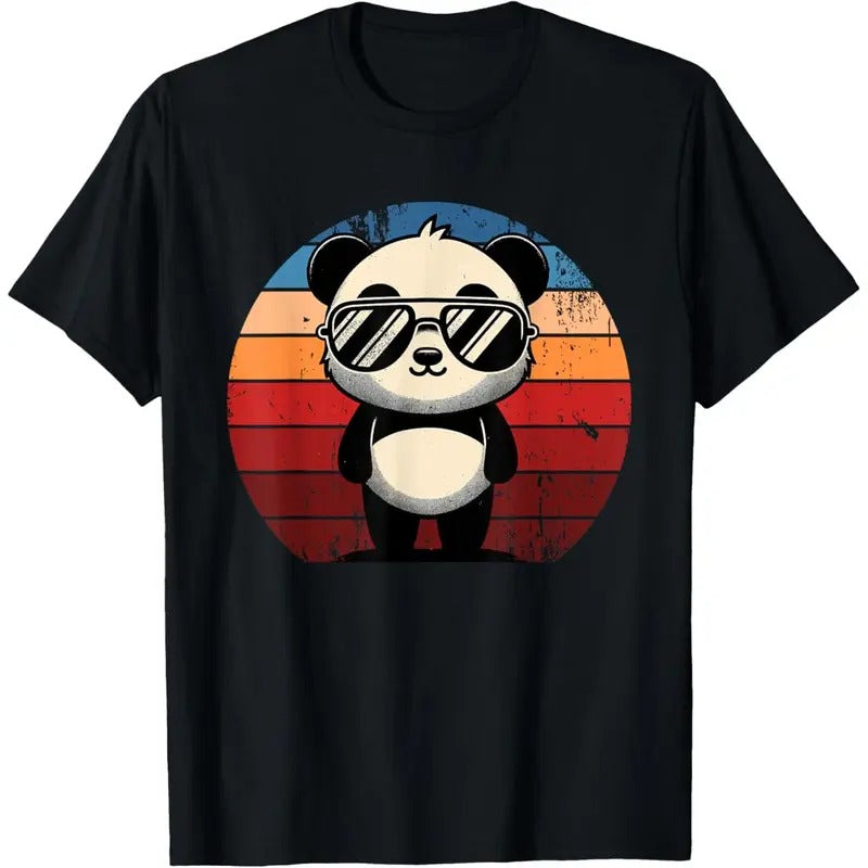 Retro Panda in Sunglasses BBQ Pool Party Funny Panda T-Shirt Made in USA Hoodie, Sweatshirt | DripVista.com