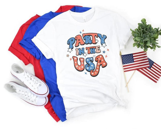 Retro Party in the USA Shirt,Party In The USA Shirt,4th of July Shirt,Independence Day Shirt,USA Patriotic Tee,4th of July Party Shirt Menswear Top Underwear Streetwear