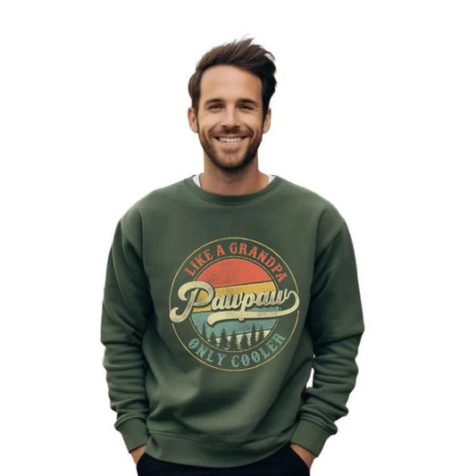 Retro Pawpaw Like A Grandpa Only Cooler Sweatshirt, Pawpaw Gift, Father's Day Shirt, Grandpa, Pawpaw Hoodie, Unisex Crewneck Pullover Tee, Classic Streetwear