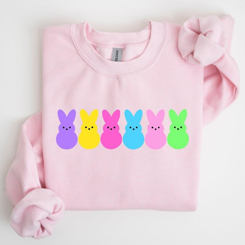 Retro Peeps, Easter Candy, Rabbit, Bunny Sweatshirt, Women's Crew Neck, Crewneck T-Shirts, Hoodie | DripVista.com