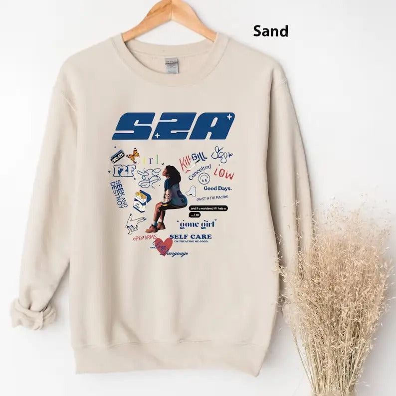 Retro SZA Sweatshirt, SZA Good Days Sweatshirt, Sza Merch, SZA sos Tour, Sza Album Hoodie, Sza Graphic Tee, Street Wear...