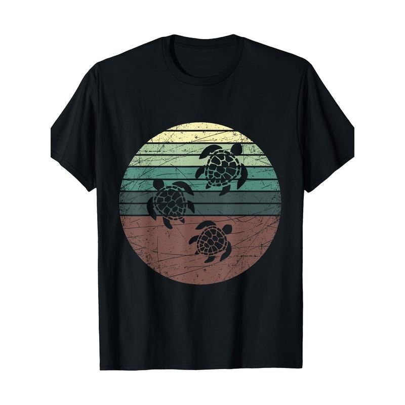 Retro Sea Turtle. 220 Grams100% Cotton T-shirt made in usa Hoodie, Sweatshirt | DripVista.com