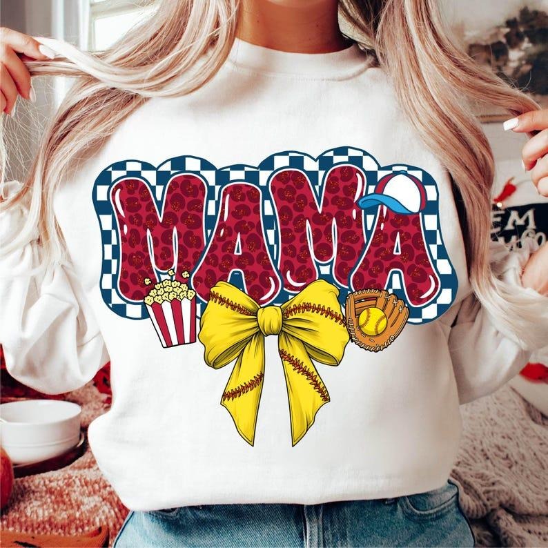 Retro Softball Mama Sweatshirt Leopard Glitter Softball Coquette Bow Game Day Softball Mom T-Shirts, Hoodie | DripVista.com