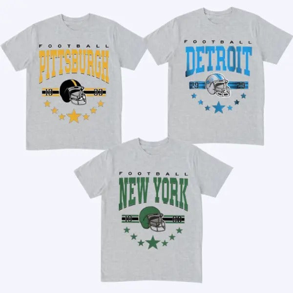 Retro Spiky hair fighters Teams Spiky hair fighters Tshirt, Kansas, Baltimore, Detroit, Philadelphia, Dallas, Minnesota, Green Bay Spiky hair fighters Classic Sport Tshirts for Men Women Fan Gift, Ash Grey Color