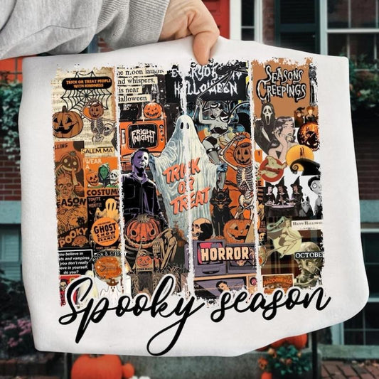 Retro Spooky Season Shirt, Halloween Ghost Tee, Horror Movie Characters Sweatshirt, Scary Movies, Spooky Season, Halloween Movie
