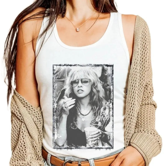 Retro Stevie Nicks Tank Top, Stevie Graphic Tee, HOT Music Tour, Stevie Nicks Women's Ideal Racerback Tank