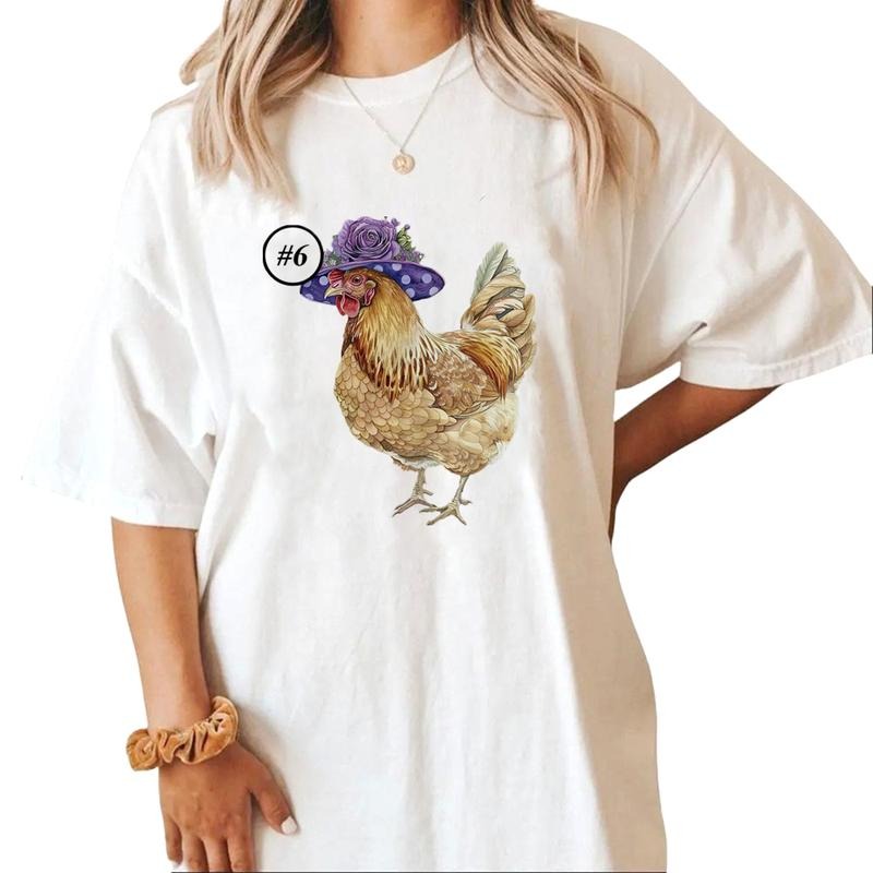 Retro Style Chicken Wearing a Hat and Glasses Unisex Sweatshirt 1 Cotton Top T-Shirts, Hoodie | DripVista.com