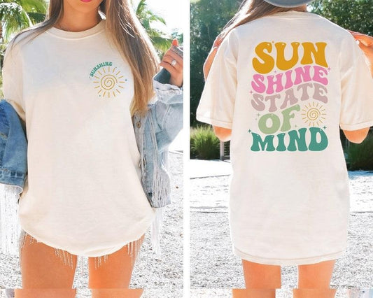 Retro Sun Shine On My Mind Shirt, Oversized Tshirt, Beach Shirt, Lounge Shirt, Weekend Lake Shirt, Funny Graphic Tee