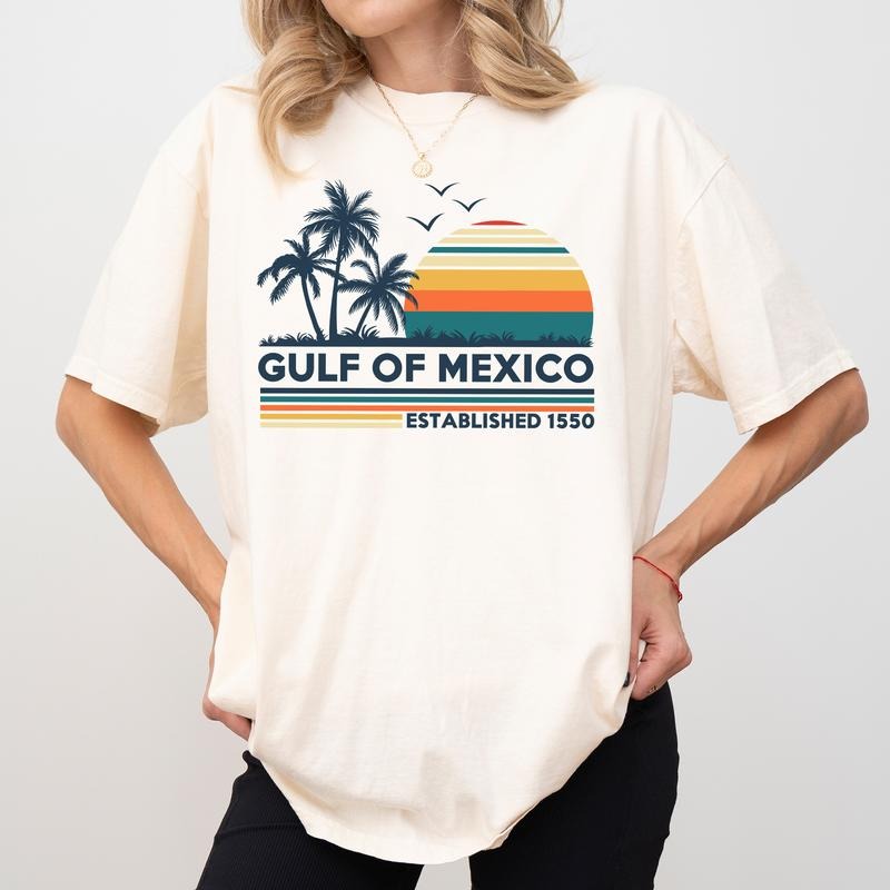 Retro Sunset Comfort Colors Shirt, Gulf of Mexico T-shirt, Mexican Beach Clothing, Vintage Gulf Coast Shirt, Travel Gift,...