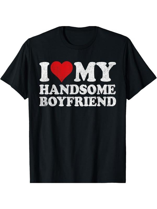 Retro Swoosh Love My Handsome Boyfriend T-Shirt For Couples Streetwear Casual Hoodie, Sweatshirt | DripVista.com