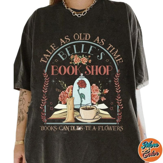 Retro Tale As Old As Time Belle's Book Movie Shirt, Cotton Unisex T-shirt, Crew Neck, Size S- 4xl, Menswear Top, Womenswear Top Underwear Streetwearstyle{n002}2