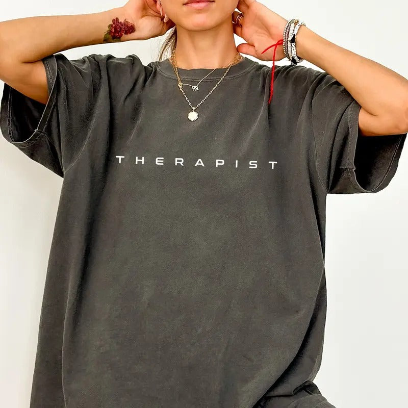 Retro Therapist Shirt Comfort Colors, Therapy is Cool Unisex T-Shirt, Therapist Appreciation Gift, Counselor Clothing,...