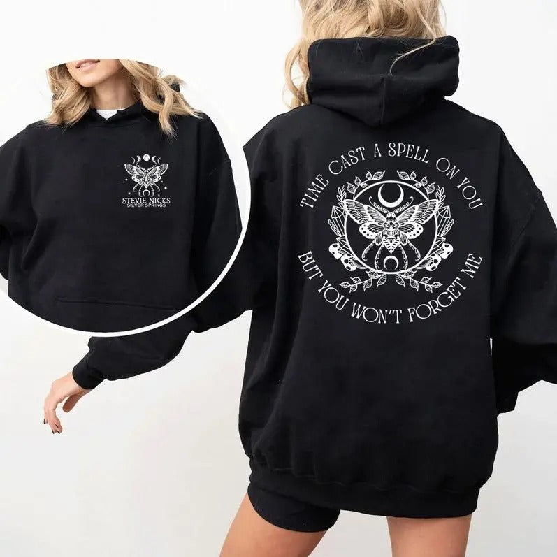 Retro Time Cast A Spell On You 2 Side Shirt Sweatshirt Hoodie, Stevie Nicks 90s Sliver Springs Shirt, Hawkmoth and...