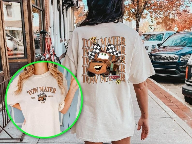 Retro Two Side McQueen Cars Shirt, Cars Movie T-Shirt, , Mcqueen and Mater Shirt, Piston Cup Champion Shirt, Lightning McQueen Number Shirt