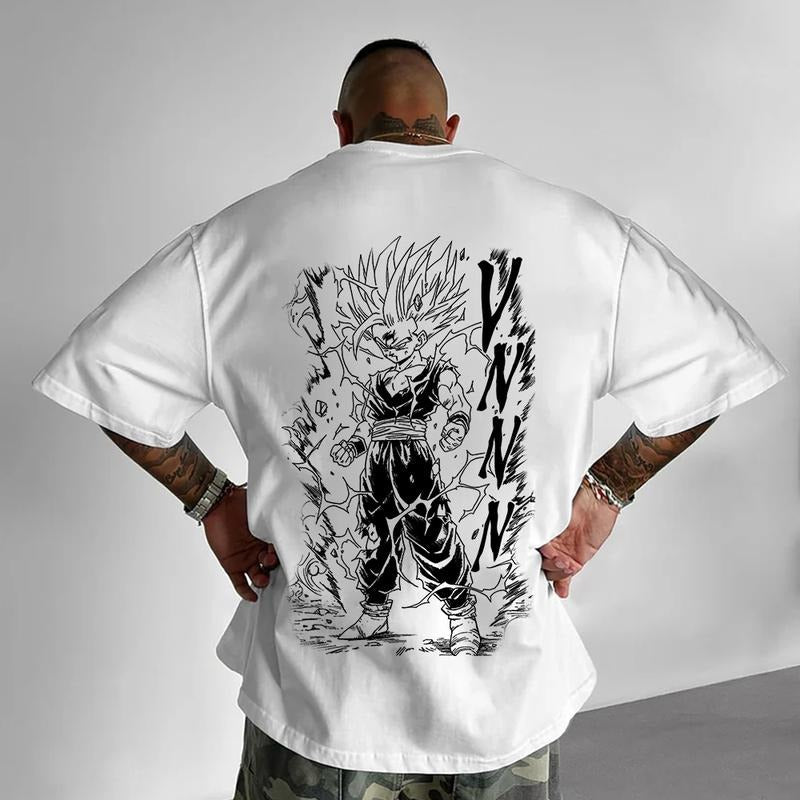 Retro Unisex HB 90s Spiky hair fighters Spiky hair fighters DBZ Goku Oversized streetwear singlet muscle cotton outfits...