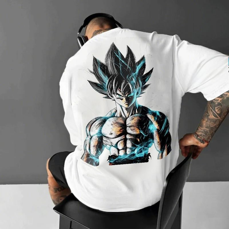 Retro Unisex HB 90s Spiky hair fighters Spiky hair fighters DBZ Goku saiyan Oversized streetwear singlet muscle cotton...