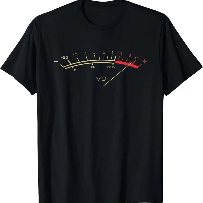 Retro VU Meter Hi-Fi Vintage Stereo Music Lover Gift T-Shirt | Unisex Cotton Tee Gift | Full Size Hoodie, Sweatshirt