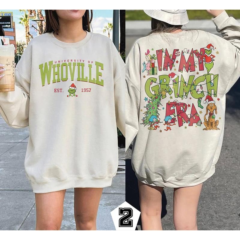 Retro Whoville University Christmas Crewneck Sweatshirt, Hoodie, T-shirt, Cute Christmas Gifts | DripVista.com