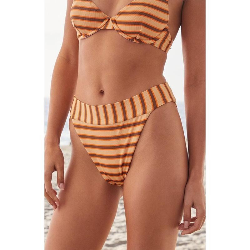 Rhythm Women's Striped Ribbed High Waisted Bikini Bottom T-Shirts, Hoodie, Sweatshirt | DripVista.com