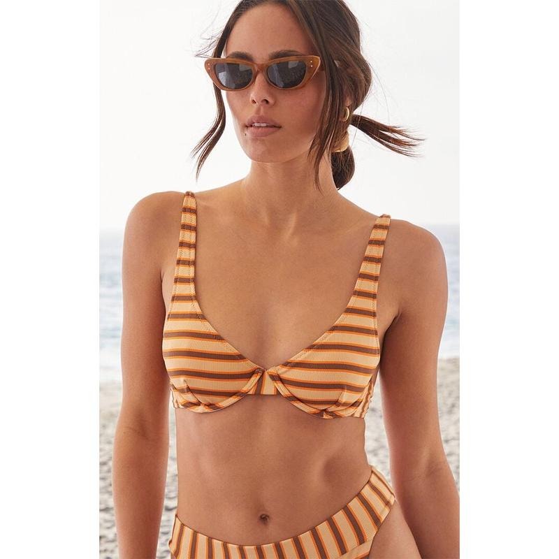 Rhythm Women's Striped Ribbed Underwire Bralette Bikini Top T-Shirts, Hoodie, Sweatshirt | DripVista.com