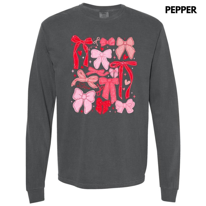 Ribbon & Bow Collage Long Sleeve Comfort Colors T-Shirt 'NLB' Hoodie, Sweatshirt | DripVista.com