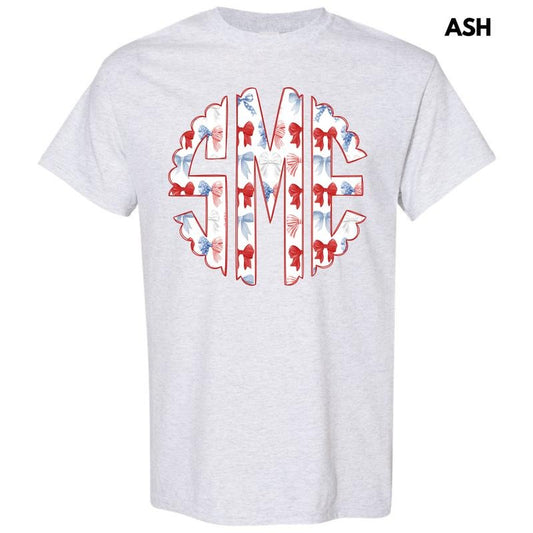 Ribbon USA Monogram Gildan Short Sleeve T-Shirt 'NLB'