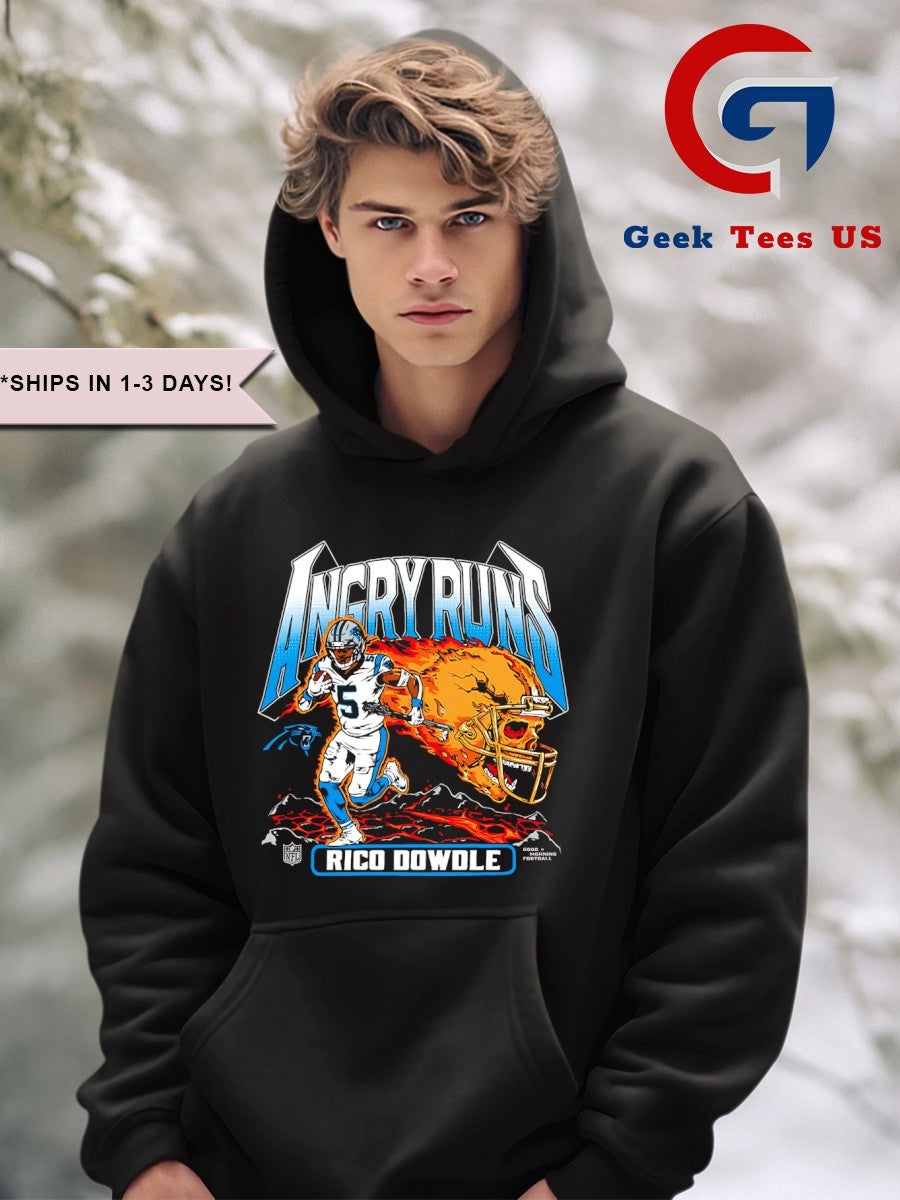 Rico Dowdle Carolina Panthers baseball Angry Runs Player graphic shirt