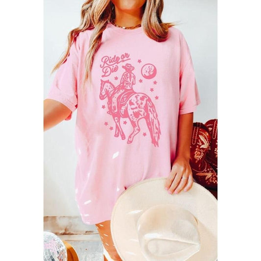 Ride or Die Western Cowgirl Tee Bohemian Retro Vintage Graphic TShirt Grunge Hippie Boho Western Graphic T-Shirt