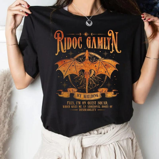 Ridoc Dragon Books Shirts Quest Fantasy Squad Shirt Gamlyn Storm Basgiath T Shirt Onyx War Tshirts College Ice Welding Tee Book Lover Gifts