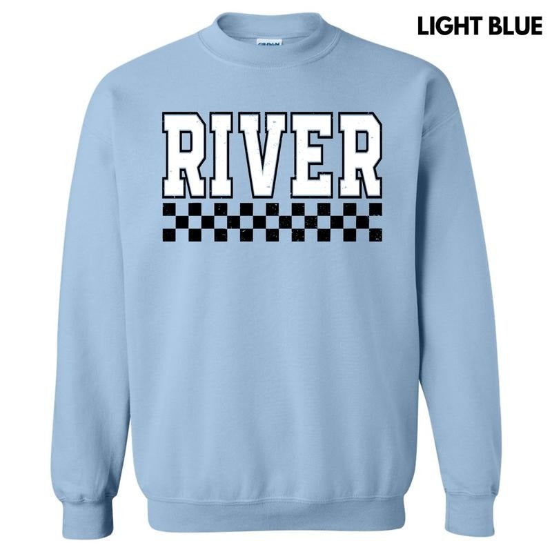 River Varsity Checkered Sweatshirt 'NLB' T-Shirts, Hoodie | DripVista.com