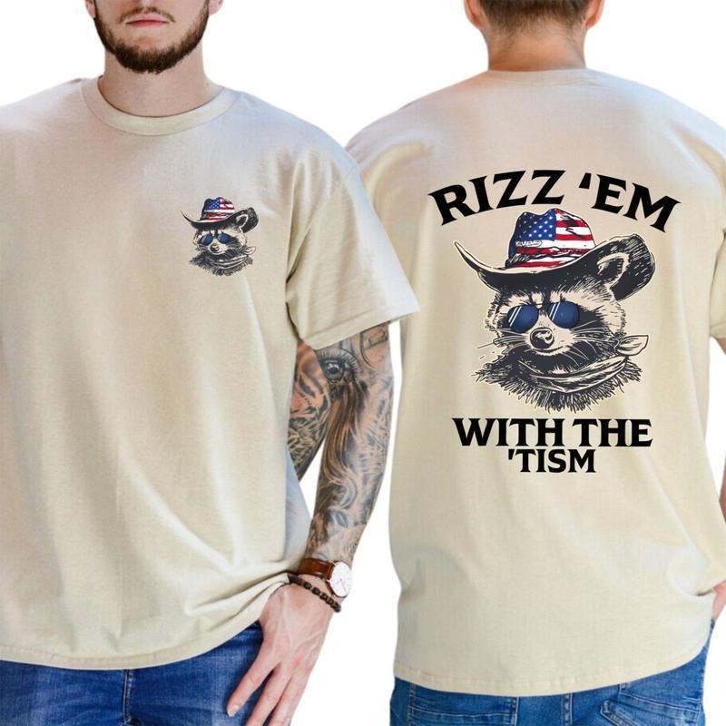 Rizz 'Pocket monsters With TNF 'Tism Raccoon T-Shirt, Funny Cowboy Raccoon Shirt, Western Style Vintage Trendy Shirt -...