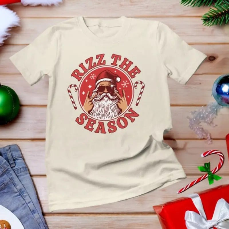Rizz the Season Shirt, Merry Rizzmas Shirt, W Rizz Christmas shirt, Rizzler Santa Claus Shirt, rizz em shirt, rizzler...