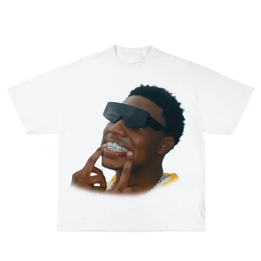 Rob49 Inspired Vintage Graphic T-shirt Heavy Cotton Tee Basketball 90 s Styled Shirt Hiphop Vibes Y2K Aesthetic Throwback Classic Big Face Celebrity Tee