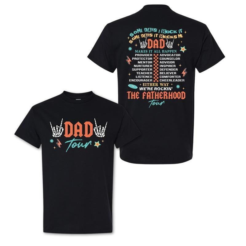 Rock & Roll Dad T-Shirt Funny Fatherhood Shirt, Fathers Day Gift, Cool Retro Music Concert Tee for Him, Menswear Graphic...