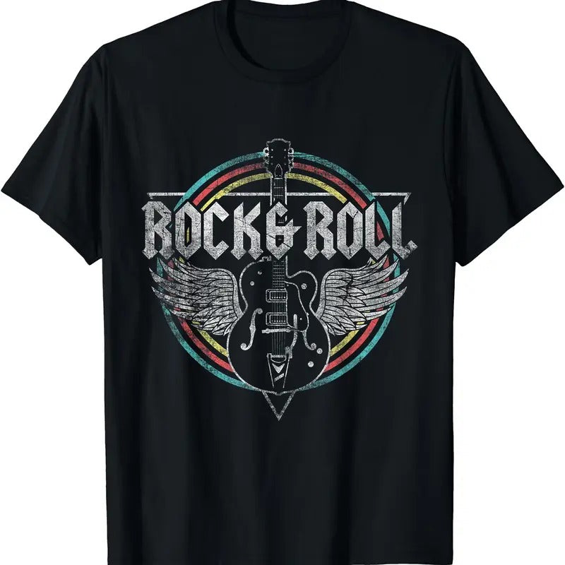 Rock & Roll Guitar Wings Music T-Shirt | Unisex Cotton Tee Gift | Full Size Hoodie, Sweatshirt | DripVista.com