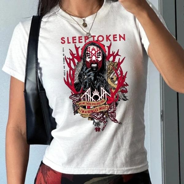 Rock Band Sleep Token Butterfly Rock Band Baby Tee, Croptop Made Of Bella Canvas Fabric, Graphic Band Shirt Hoodie,...