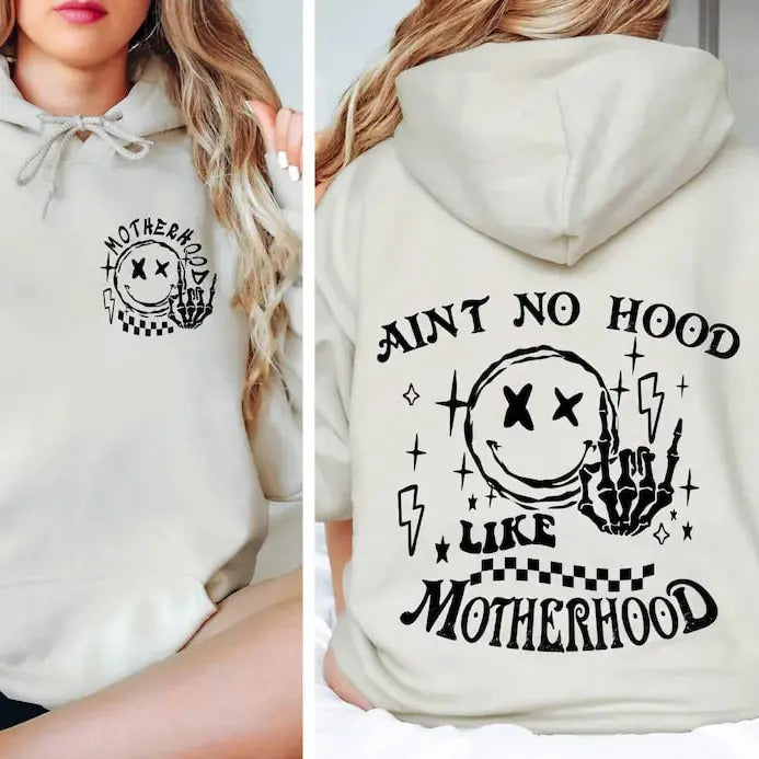 Rock Mom Hoodie, Ain't No Hood Like Motherhood, Funny Mothers Day Trendy Mom Hoodie, Sarcastic Hoodie, Rock Band Hoodie,...