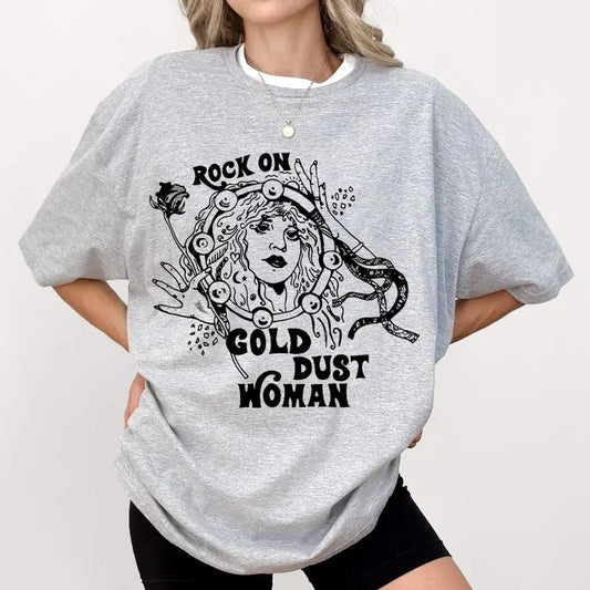Rock On Gold Dust Woman Shirt Sweatshirt Hoodie, Stevie Nicks Shirt, Gift For Her