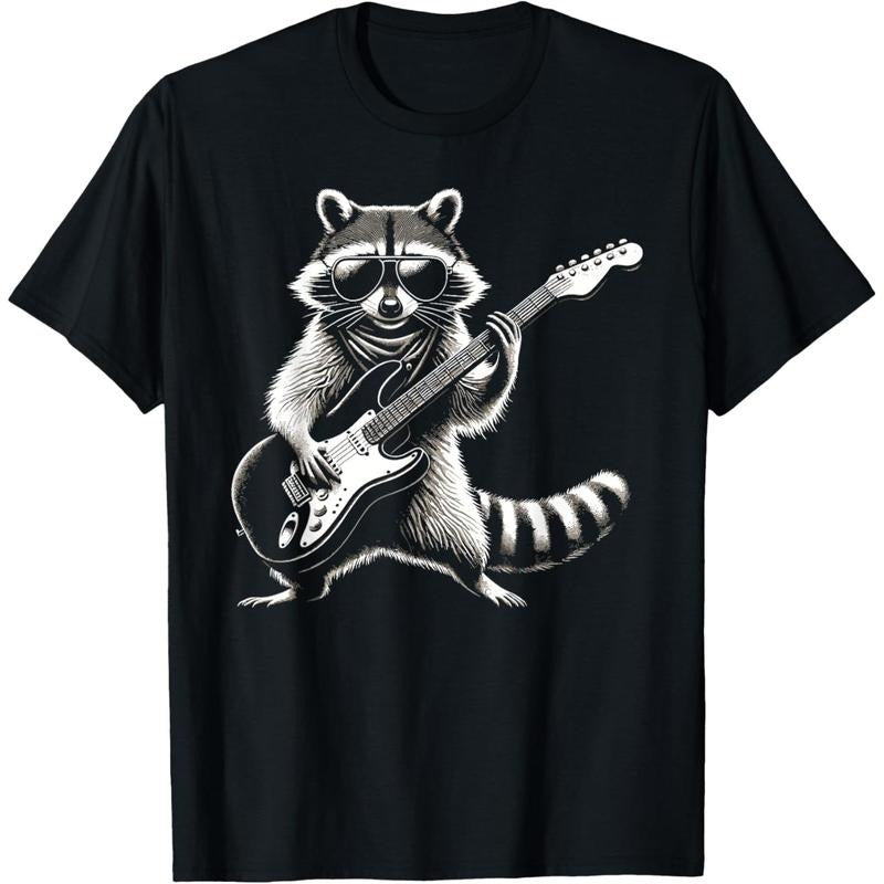 Rock On Raccoon Rock and Roll Vintage Guitarist Men Women T-Shirt made in usstyle{n002}2 Hoodie, Sweatshirt | DripVista.com