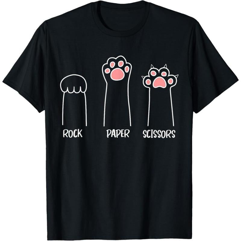 Rock Paper Scissors Hand Game Cute Paw Funny Cat T-Shirt made in usa Hoodie, Sweatshirt | DripVista.com