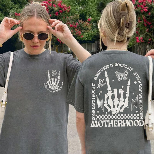 Rocking Motherhood Some Day I Rock It 2 Sided Shirt, Mother's Day Gift, Gift For Mom, Funny Mom Shirt, New Mom Gift, Motherhood Sweatshirt