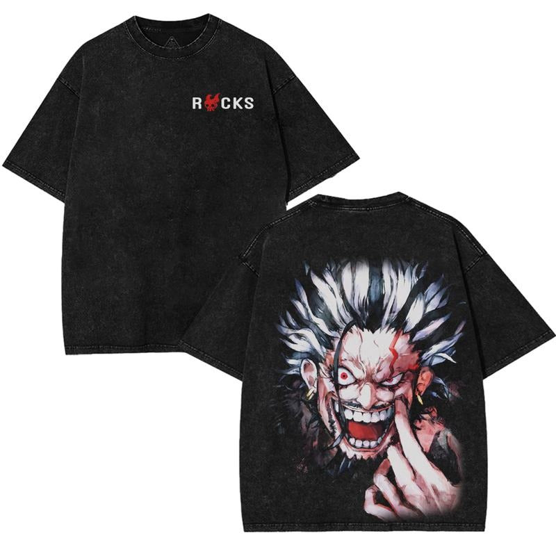 Rocks Jumpman Xebec Inspired T-Shirt Vintage Washed Anime Tee for Straw hat pirates Straw hat pirates Fans Dark Pirate...