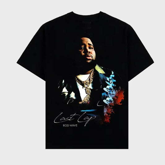 Rod Wave Last Lap Graphic Tour 2024 Rap Tee Shirt Big Face Retro Top Streetwear