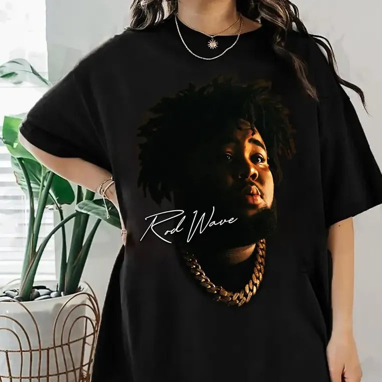 Rod Wave Shirt - Rapper Tee Cotton Fabric Top Womenswear Comfortable Hoodie, Sweatshirt | DripVista.com