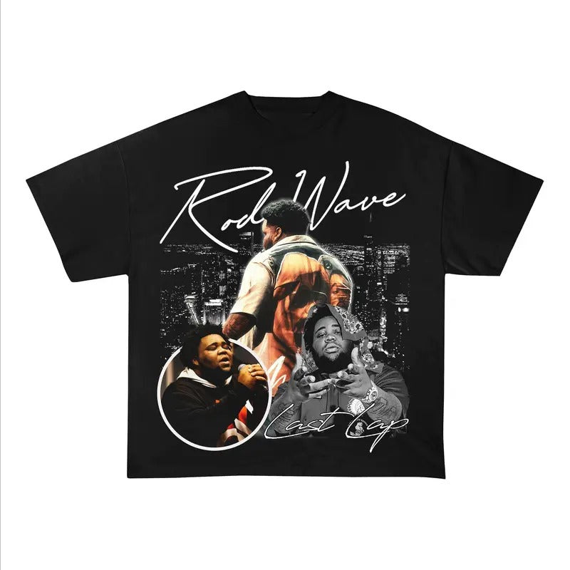Rod Wave Shirt Last Lap Tour 2024 Shirt Vintage Graphic Tee Rap Hip Hop Y2k Concert Merch Men Women Streetwear