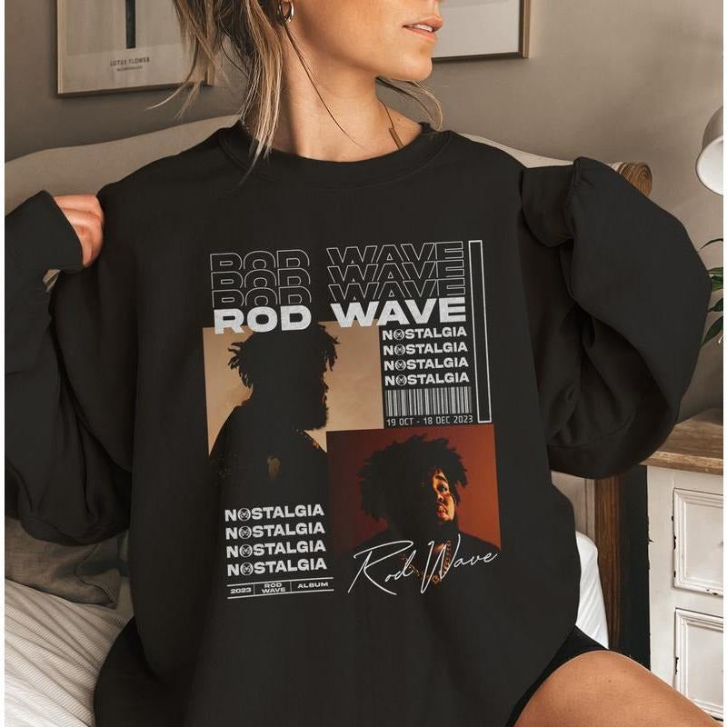 Rod Wave Shirt Nostalgia Album Sweatshirt Nostalgia Tour 2023 Hoodie Rod Wave Tour 2023 T-shirt Rap Concert Shirt Gift...