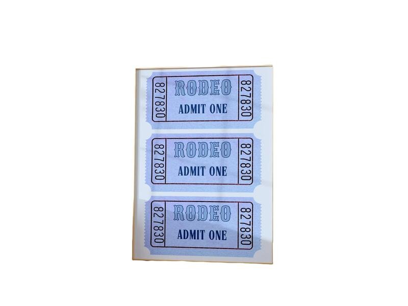 Rodeo Ticket Print, Blue Trendy Art Retro Prints, Aesthetic Preppy Coastal Cowgirl Punchy Western Decor Wall Art, Gifts...
