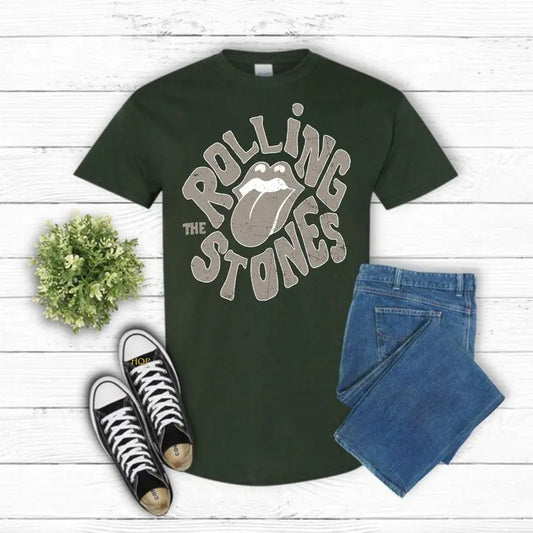 Rolling Stones T Shirt Unisex For Her, Rock N Roll Vintage Band Tour Mick Jagger Concert Gildan-Unisex T-Shirt Cotton Fabric