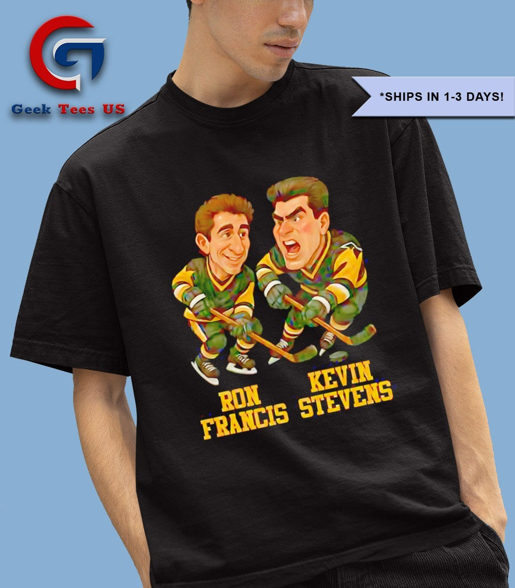 Ron Francis and Kevin Stevens Hockey caricatures shirt